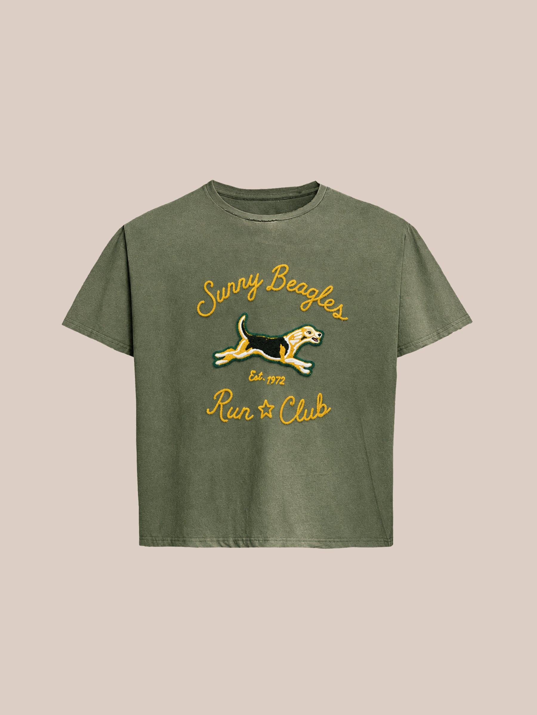 トップス OPEN YY PET CLUB BEAGLE TEE YELLOW Sunny Beagles Embroidered Club Tee — Sunfell