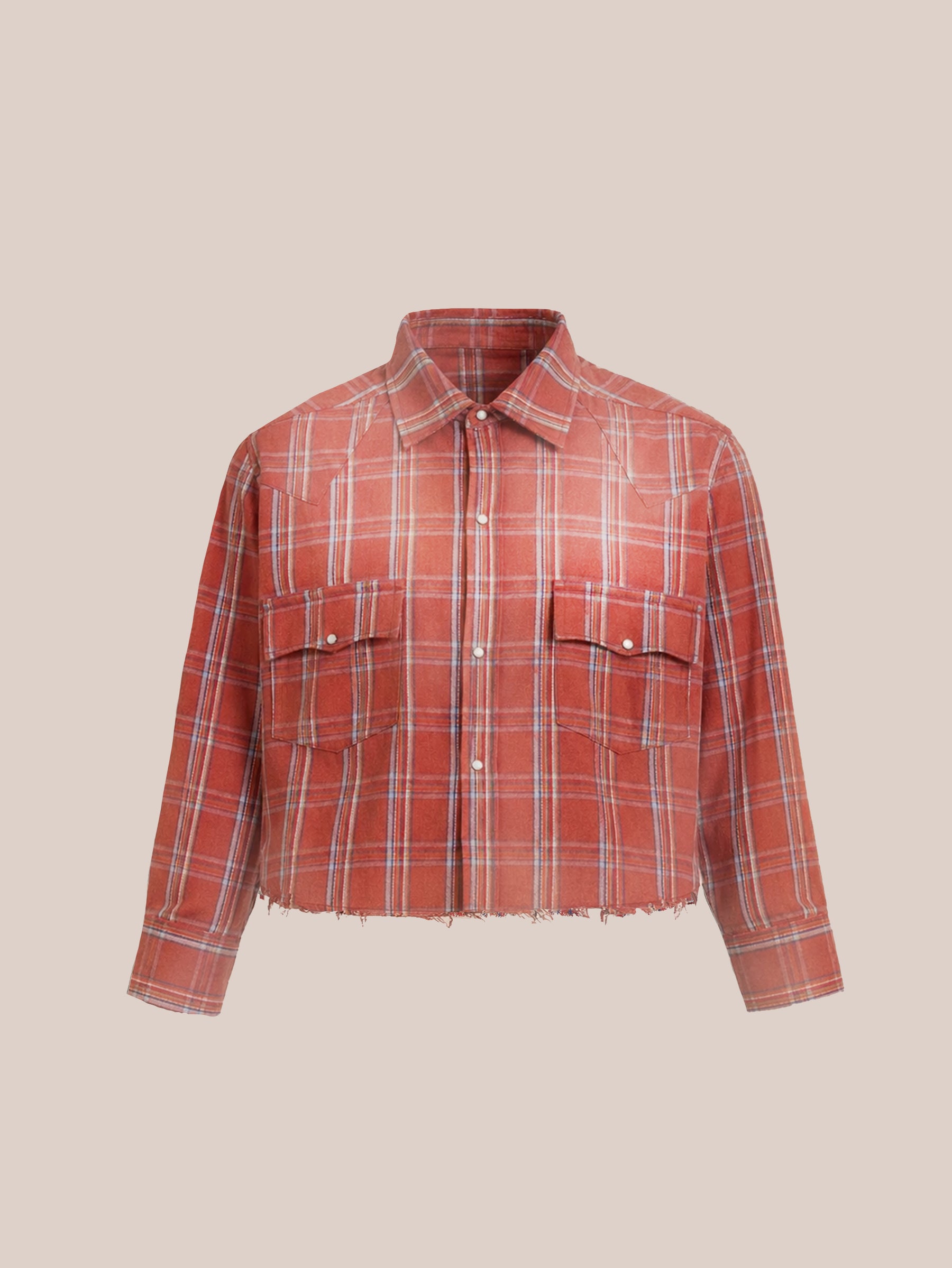 Western Cropped Flannel Shirt