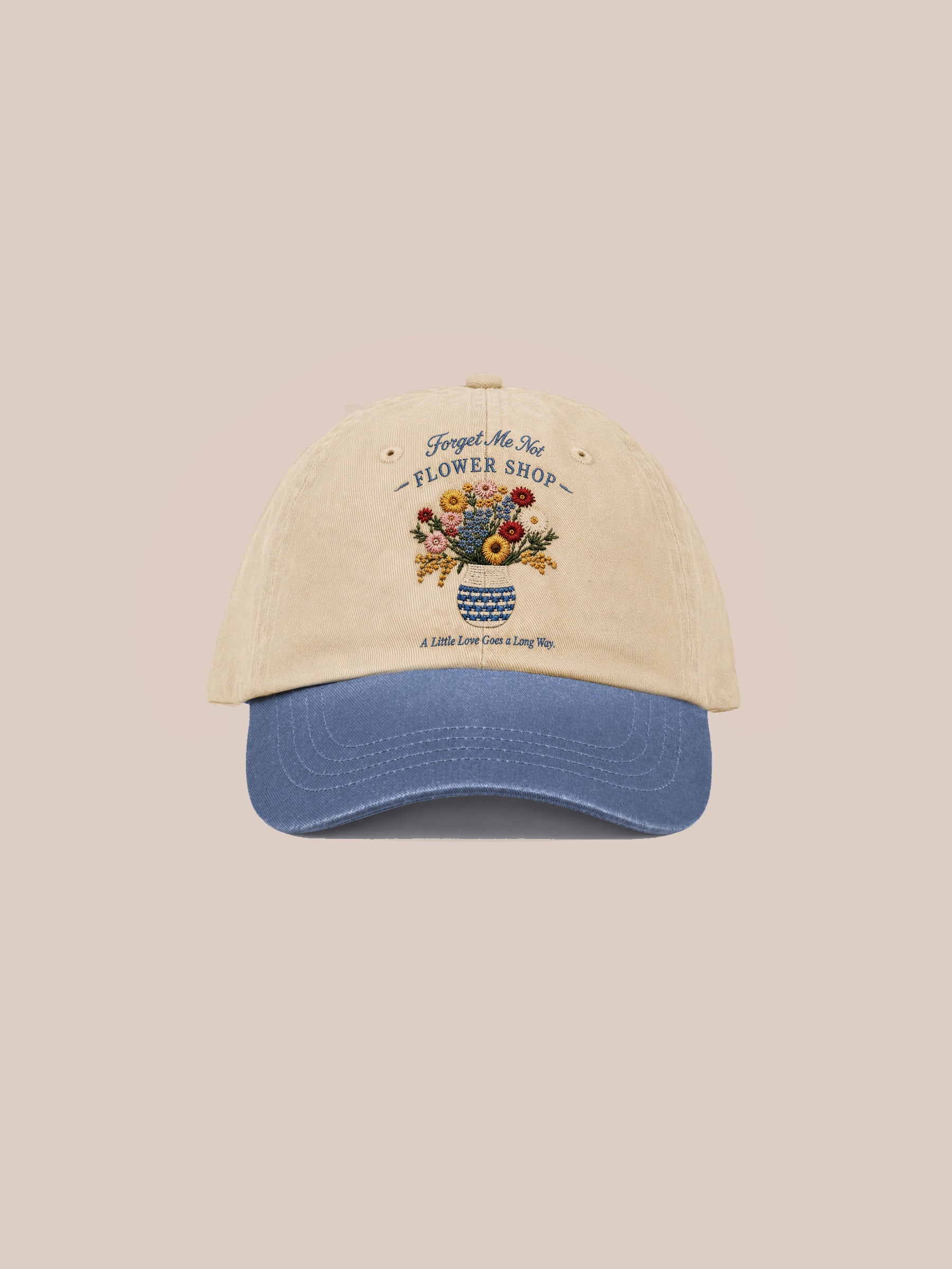 Flower Shop Embroidered Sunwashed Cap