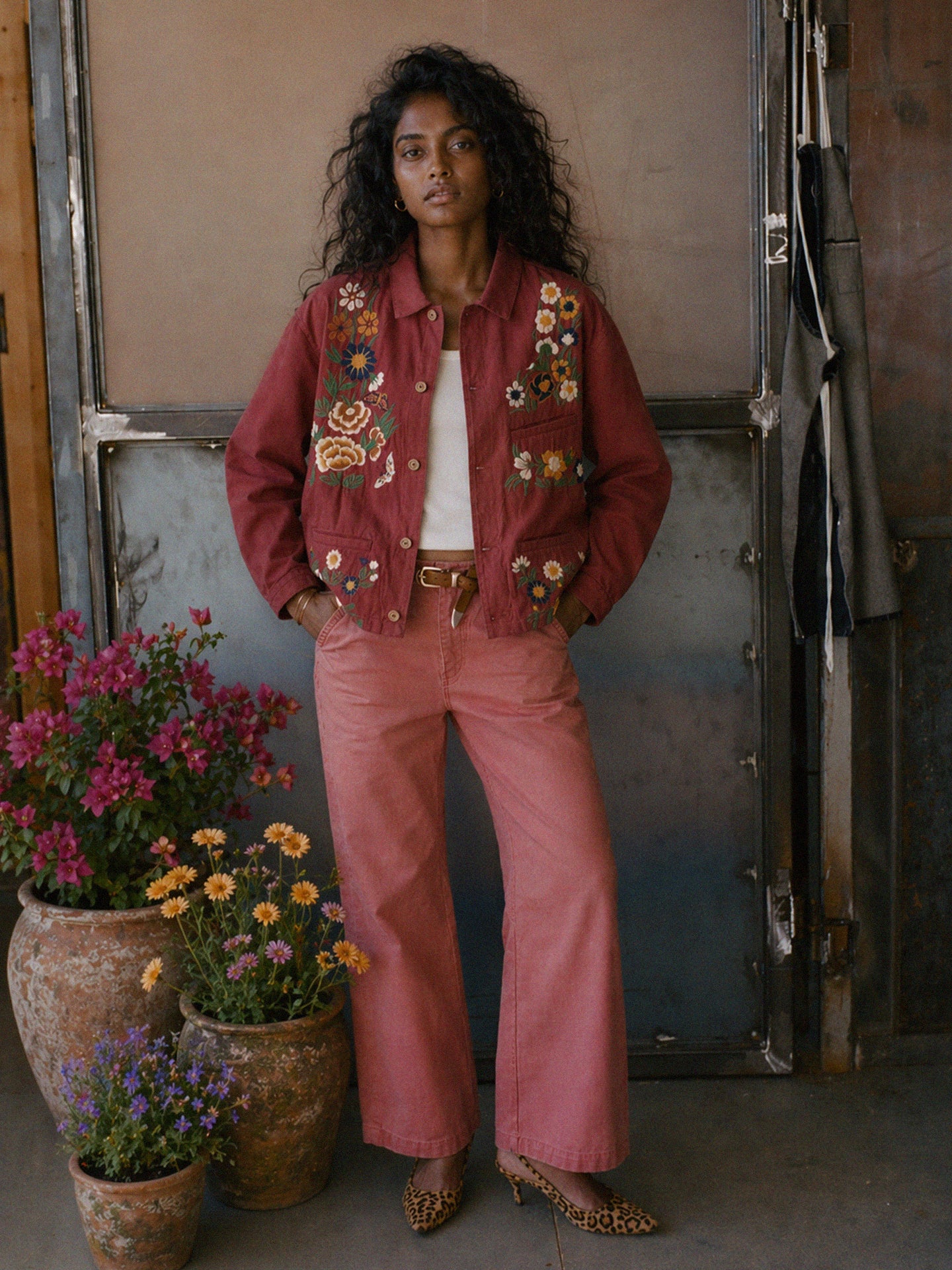 Wildflower Embroidered Work Jacket