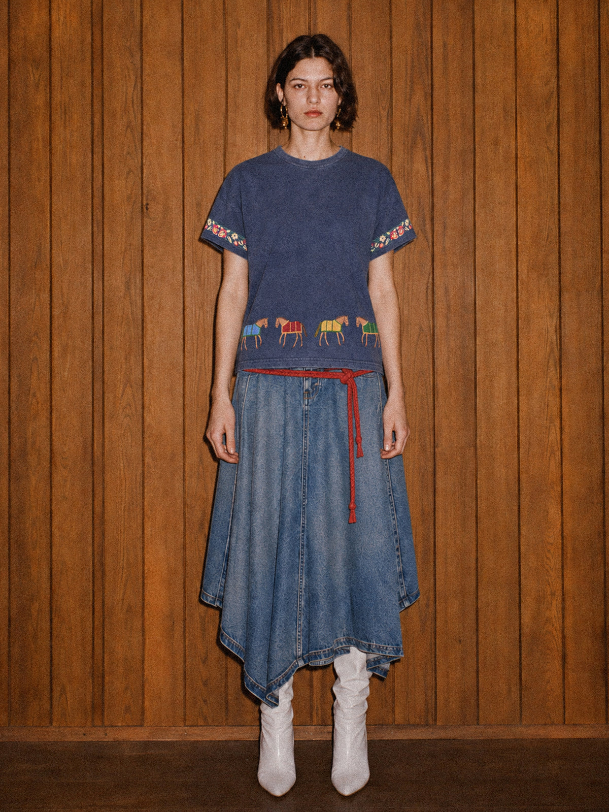 Horse Parade Embroidered Tee