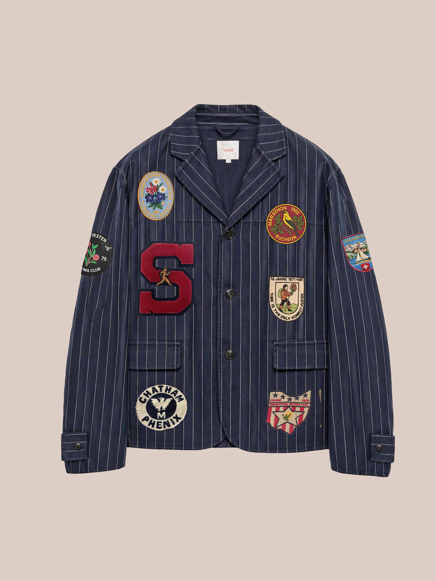 Heritage Patchwork Pinstripe Blazer