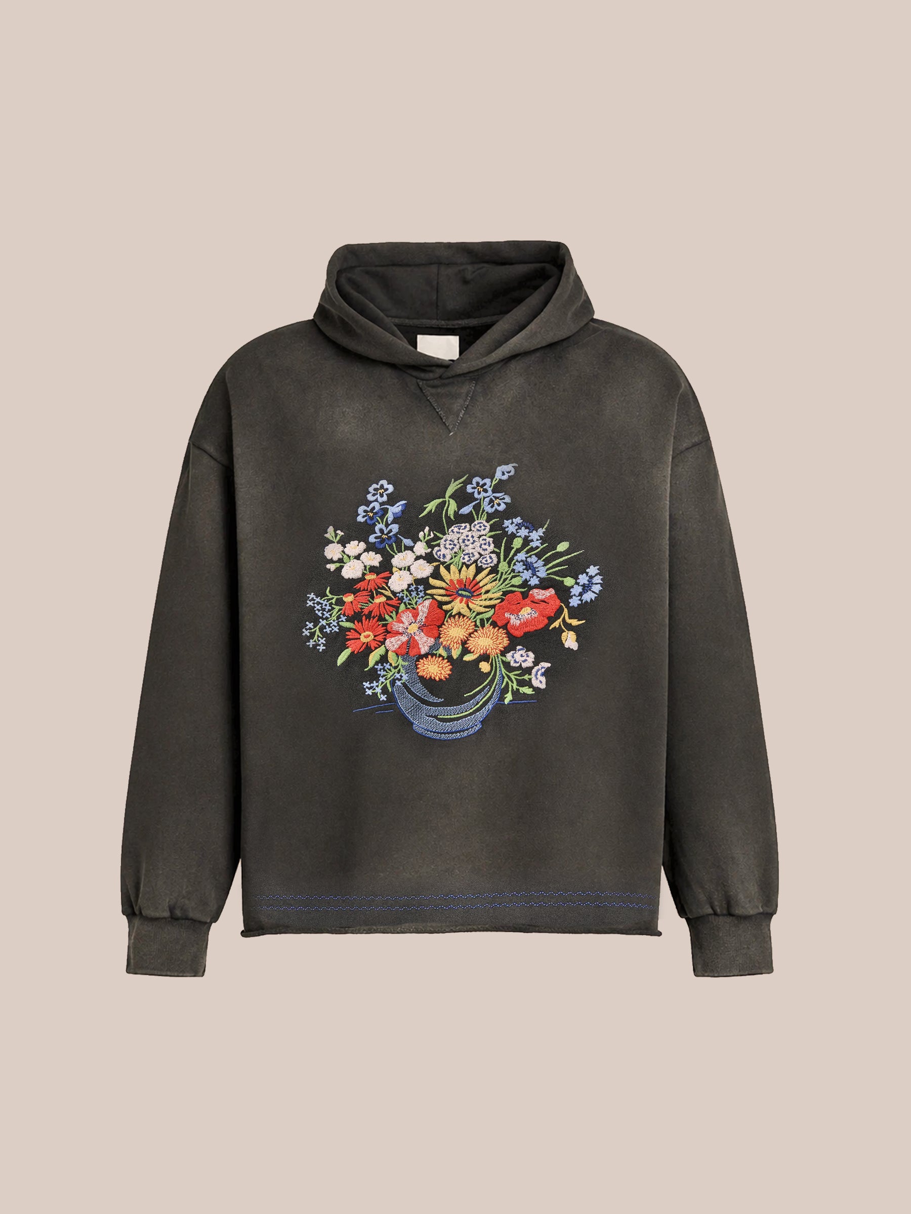 Floral Embroidered Hoodie