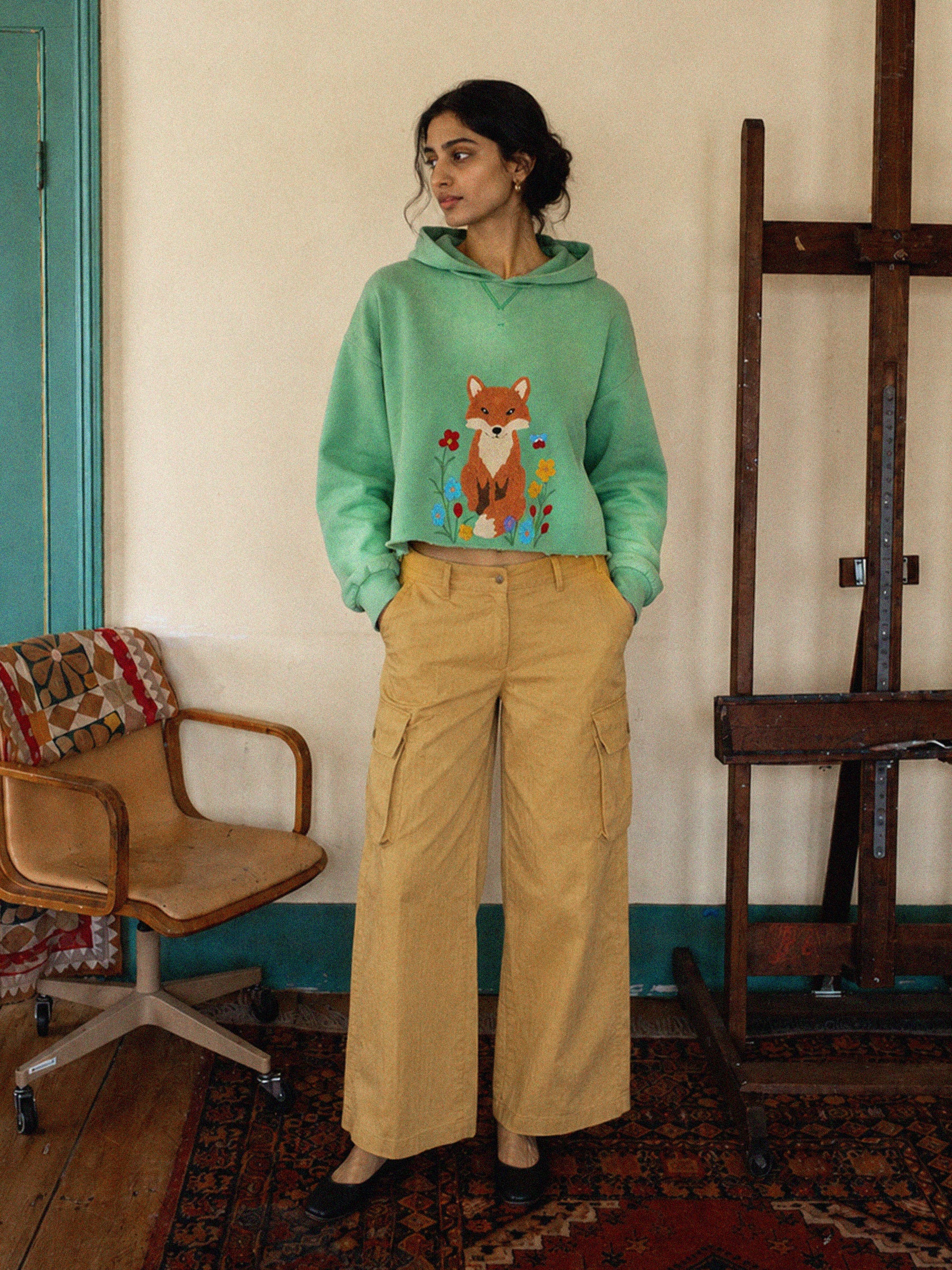 Fox Garden Embroidered Hoodie