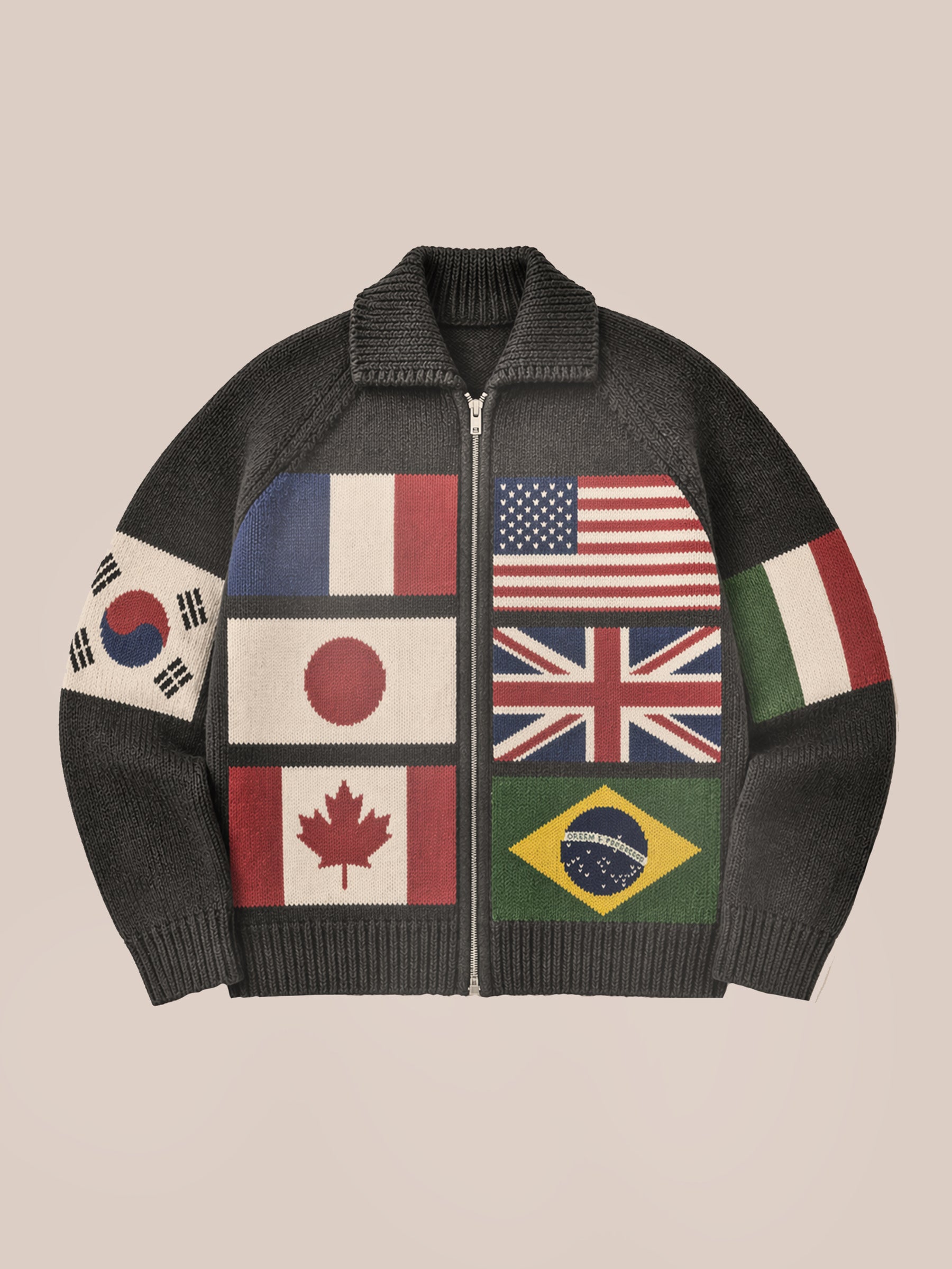 World Tour Knit Zip-Up Cardigan