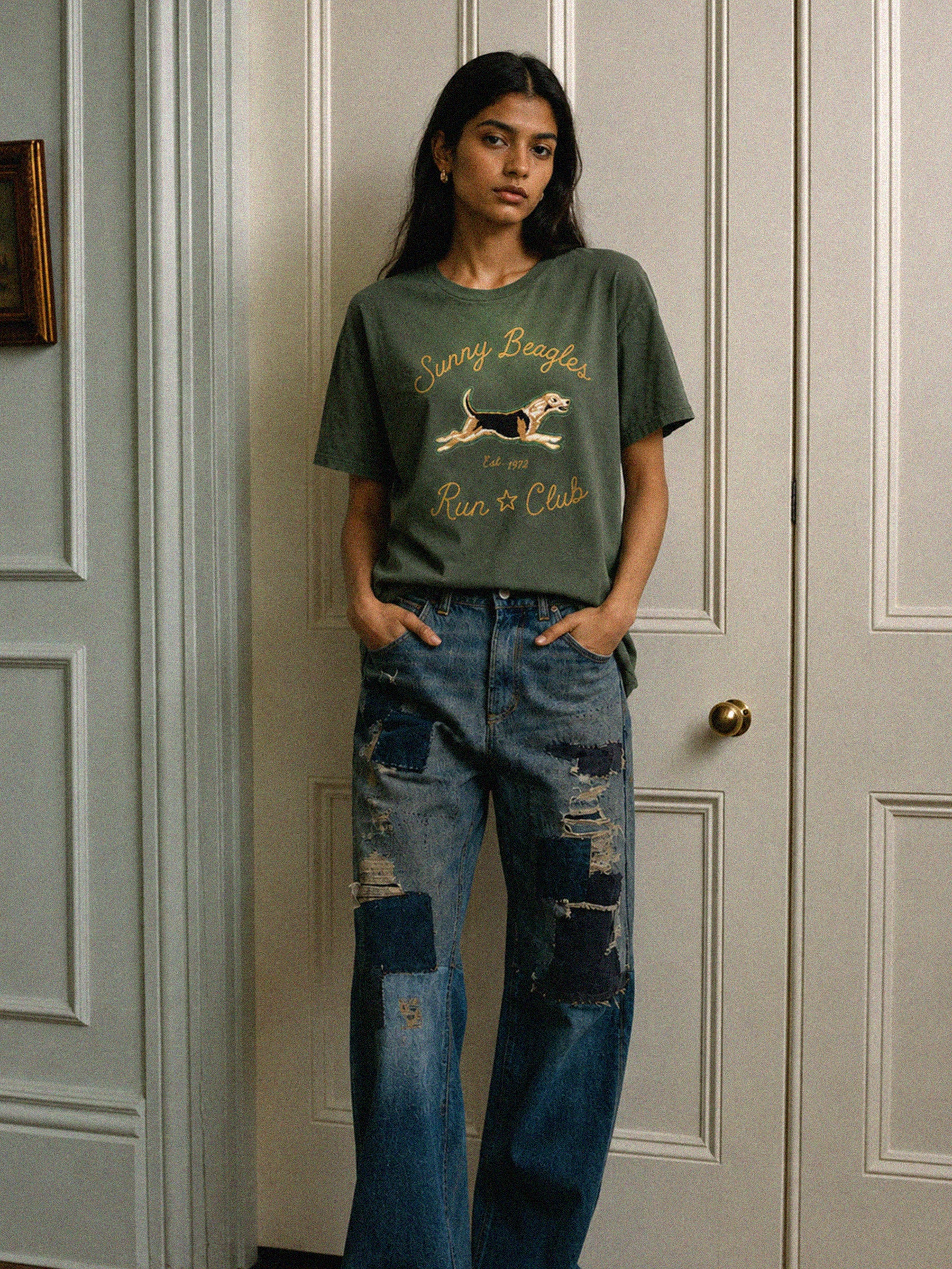 Sunny Beagles Embroidered Club Tee