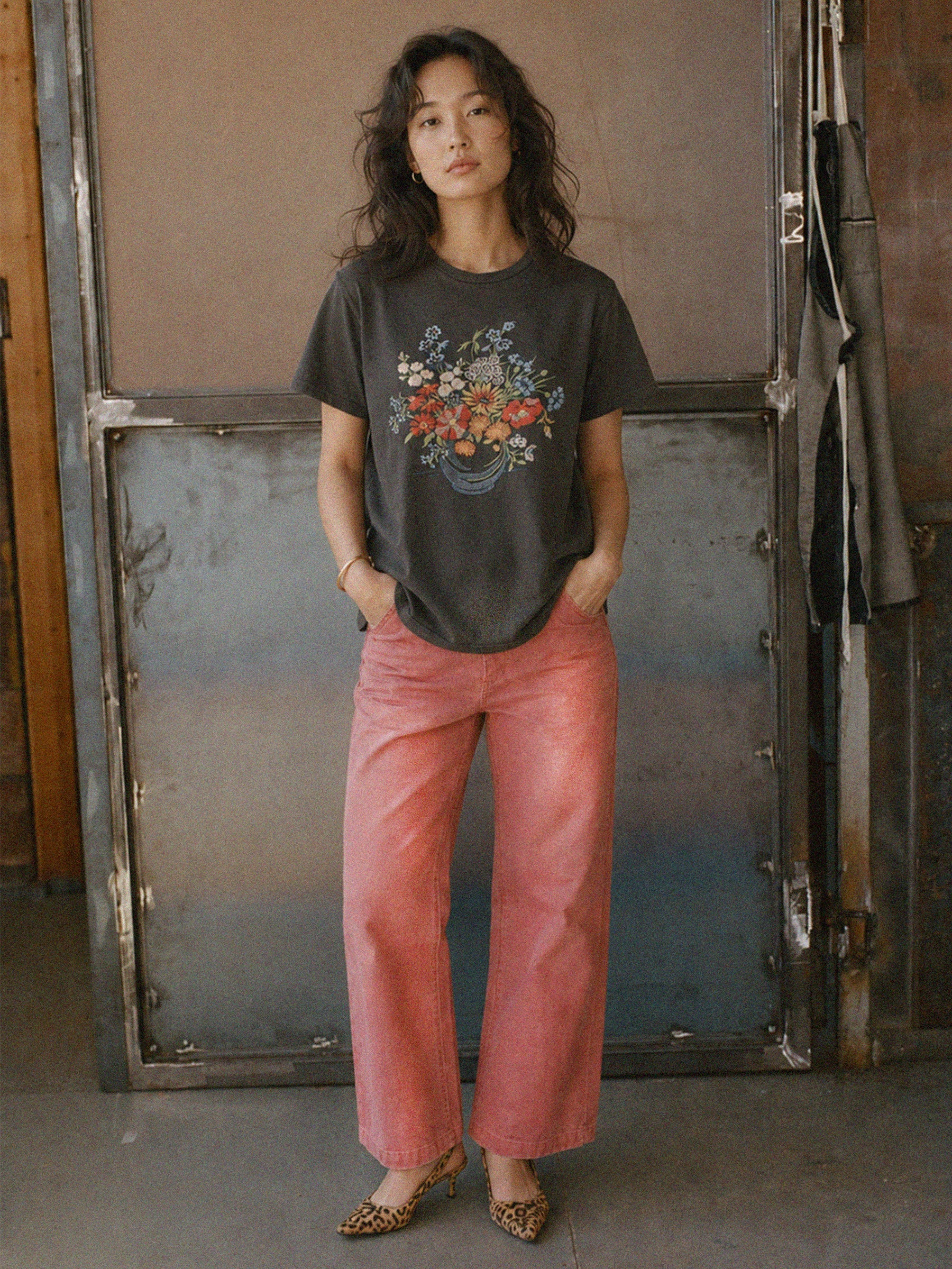 Flower Bouquet Embroidered Tee