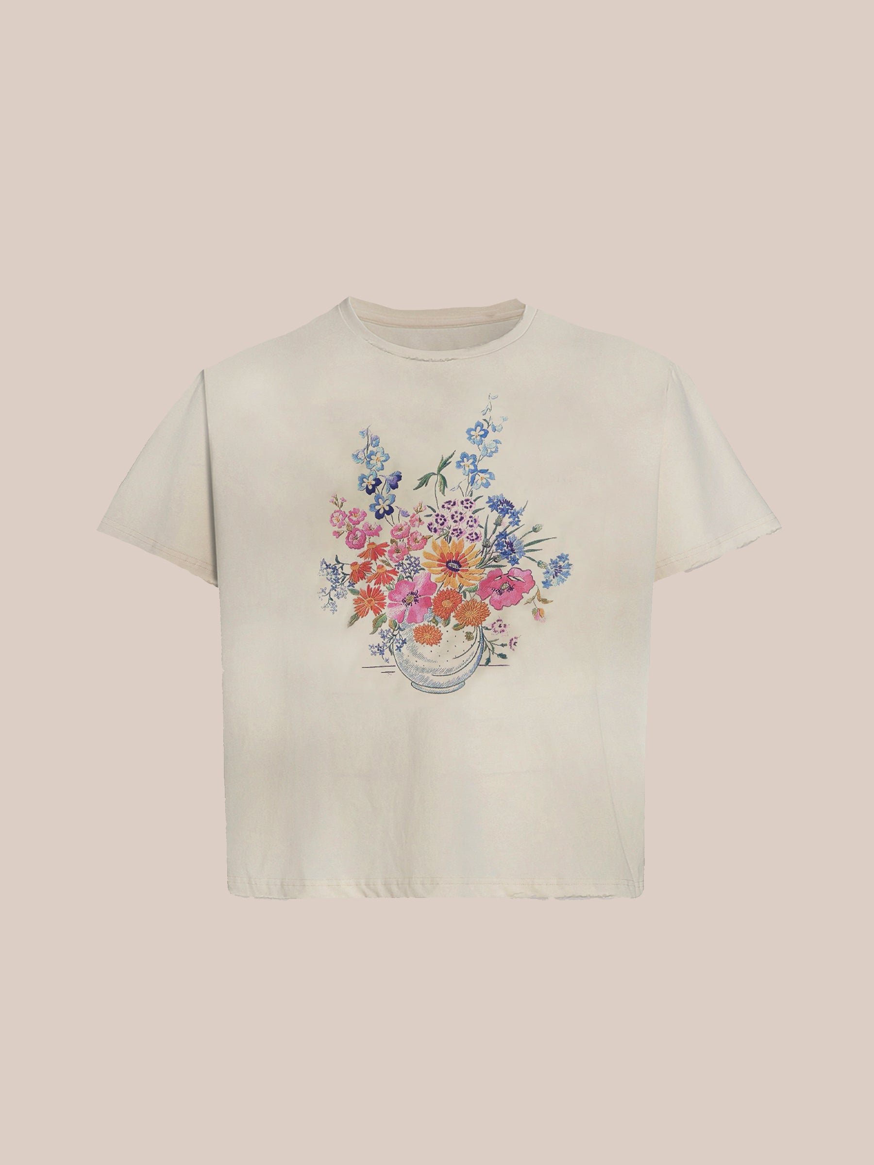 Flower Bouquet Embroidered Tee