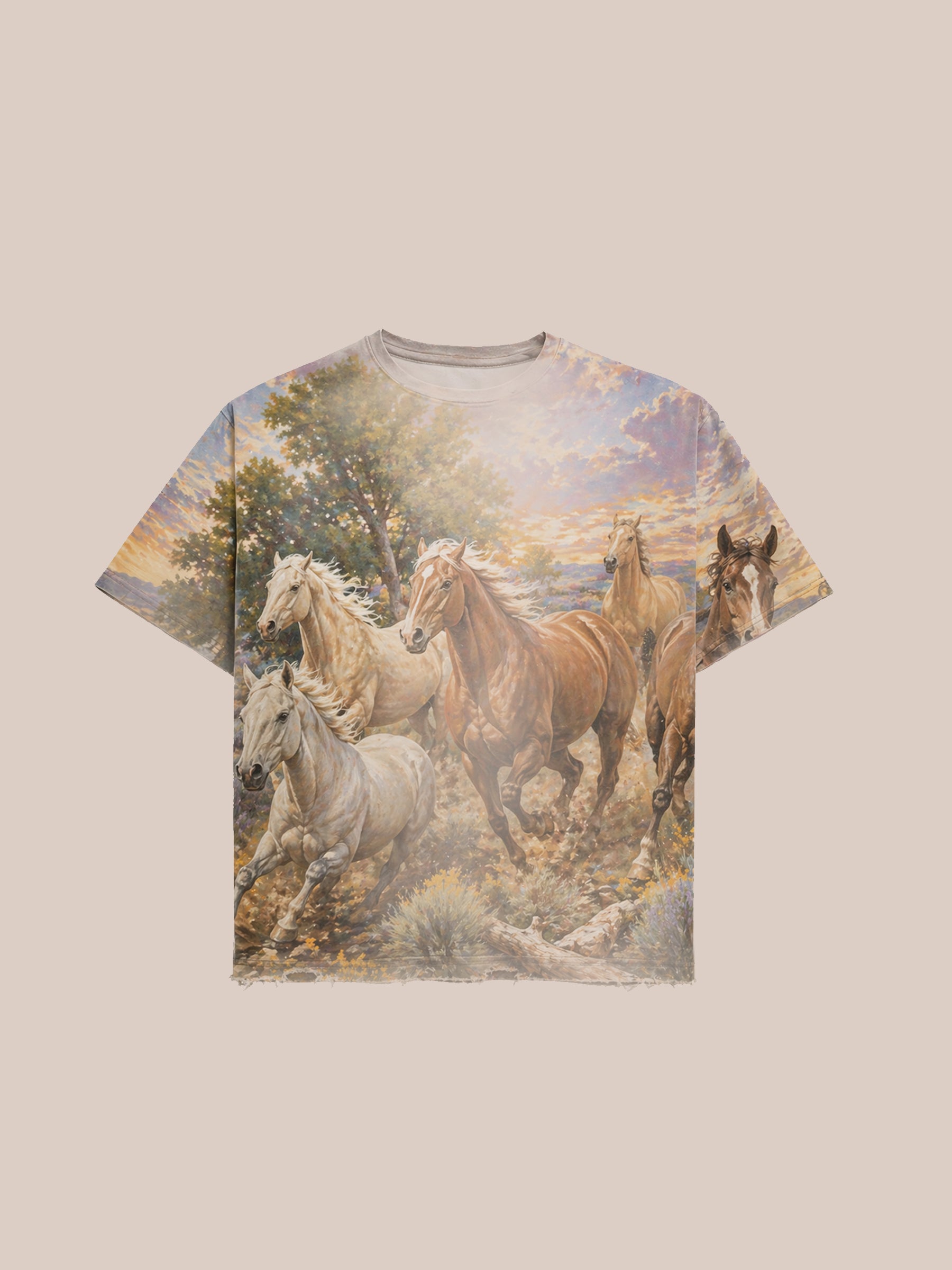 Running Horses Print Tee